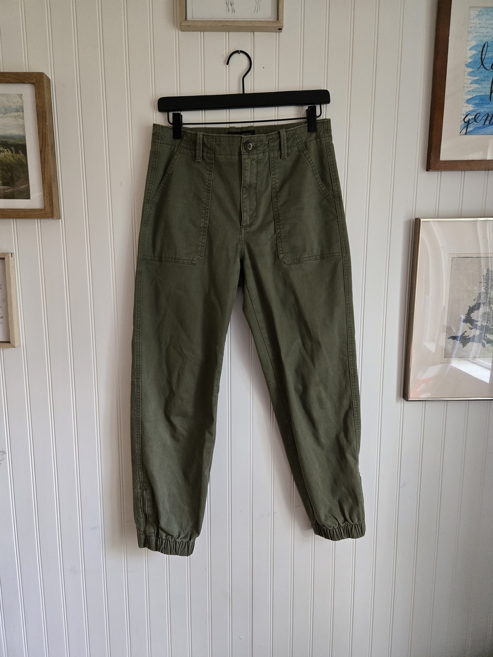 Banana Republuc Olive Green Chino Utility Jogger Pants